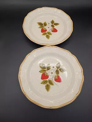 Vintage Mikasa Strawberry Festival 2 Salad Plates 8  EB 801 Japan Excellent DH1 • $24.99