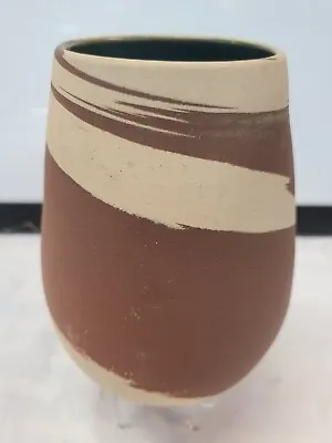 W.J. Gordy Hand Made Swirl Pottery Large Two-Tone Vase Cartersville Georgia • $179.99