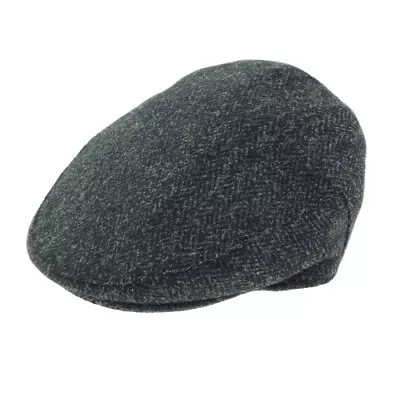 Glen Appin Men's Authentic Harris Tweed Charcoal H/Bone Cap - UK Made! • £25