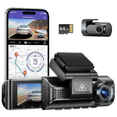 AZDOME 4K+1080 Dash Cam Front And Rear WiFi GPS Car Recorders IR Night Vision • $80.99