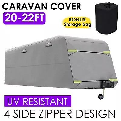 Caravan Cover Heavy Duty 4 Layer Campervan Outdoor Waterproof Covers Carry Bag • $209.99