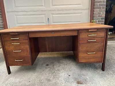 Vintage Mid Century Modern Walnut Executive Desk • $5350