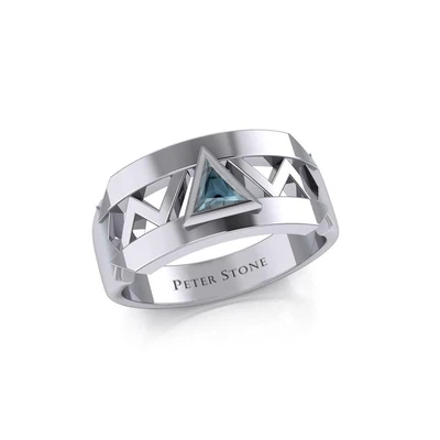 $89.97 • Buy AA Recovery Modern .925 Sterling Silver Band Ring Peter Stone Sobriety Jewelry