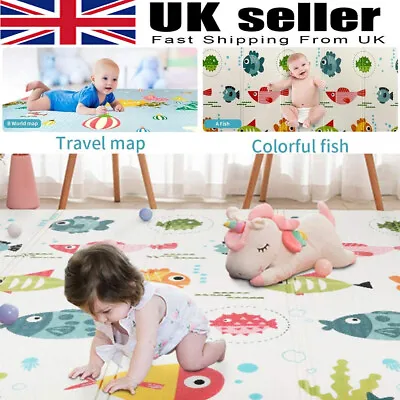 £12.92 • Buy 2-Sided Baby Play Mat Large Foam Crawling Playmat Extra Thick Folding Waterproof
