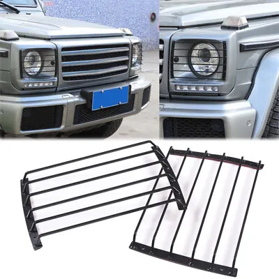 2PCS Steel Headlight Stone Guard Grills For Mercedes W463 Professional G63 G500 • $75.99