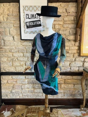 £225 • Buy Pre-loved Vivienne Westwood Anglomania Union Jack Drape Fond Dress Size 40