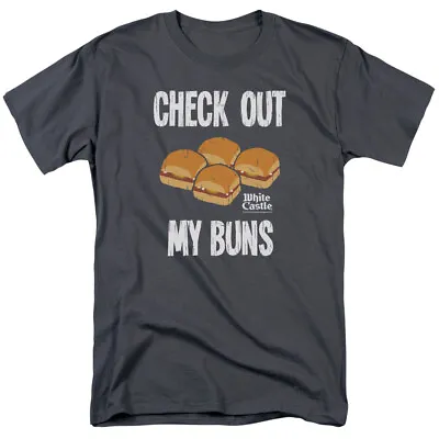 White Castle My Buns T Shirt Mens Licensed Hamburger Tee Charcoal • $17.49