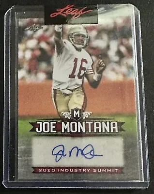 Joe Montana Auto Sp 2020 Leaf Industry Summit Autograph San Francisco 49ers Hof • $39