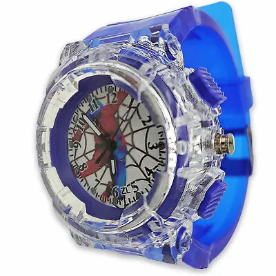 Spiderman Light Up Blue Colour Changing Boys Kids Children Sports Watch Gift New • £7.99