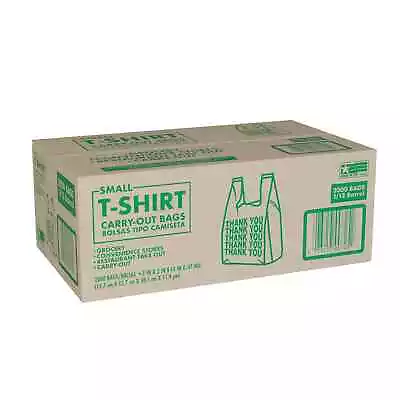 Small T-Shirt Carry-Out Bags 7  X 5  X 15  (2000 Ct.) • $32.99