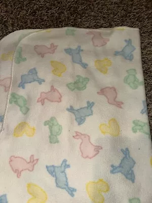 Martha Stewart Everyday Baby Pastel Baby Blanket Lovey Fleece Chicks Bunny Duck • $75