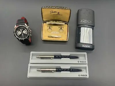 Cool Gent Gift Set -Accurist Watch Cufflinks Parker Jotter Pen & Zippo Lighter • £167