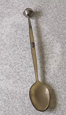 Antique  Scottish Sterling Silver   & Bovine Horn Spoon & Rattle  1922 • £24.50