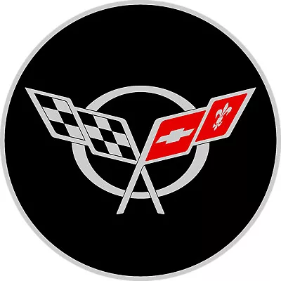 #5332p (5) 2.25  Corvette C5 Logo Emblem Decal Sticker LAMINATED Center Cap Size • $14.99