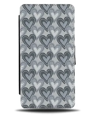 Shades Of Grey Loveheart Flip Wallet Case Valentines Day 50 Love Hearts Sky CE69 • £19.99