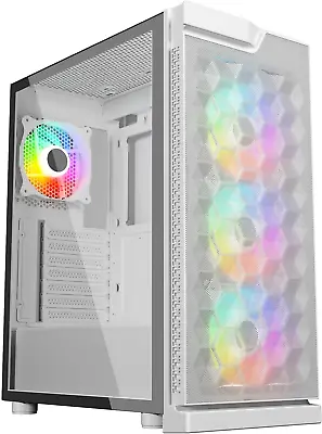 PC GAMING ATX COMPUTER CASE TOWER ARGB TEMPERED GLASS - IONZ KESSHO V2 • £49.95