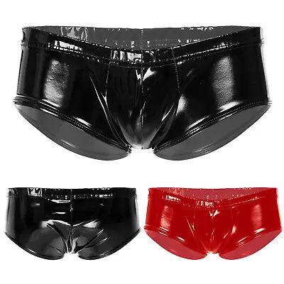 Men's Latex Stretch Underwear U Convex Pouch Panties Swim Trunks Briefs Thongs • $8.82