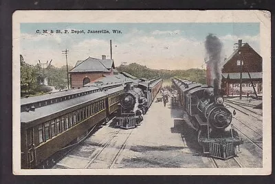 C. M. & St. P Depot Janesville Wis. - 1917 • $9.99