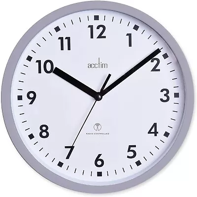 Acctim 74667 Nardo 20cm Radio Controlled Grey Wall Clock • £14.78