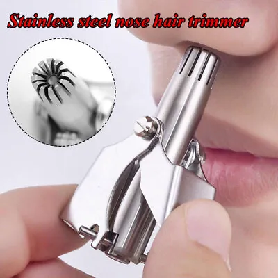 Stainless Steel Nose Shaving Hair Removal Clipper Trimmer Manual Device Washable • $6.52