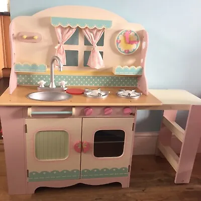 £55.50 • Buy Children’s Wooden Kitchen Play Set With Accessories- Pots Pans Toaster Food Etc