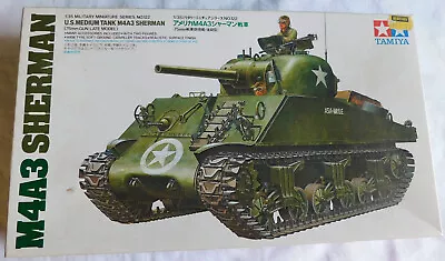 1.35 Scale Tamiya  Model Kit  U.s. M4a3 Sherman Tank( Late Model) Kit No. 122 • £24.99