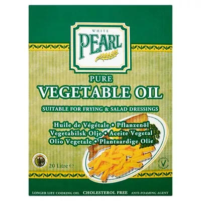 WHITE PEARL Cholesterol Free Pure Vegetable Cooking & Dressing Oil 20L Sleeve • £43.51