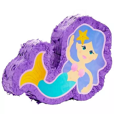 Small Mermaid Pinata For Girls Birthday Party Decorations 15.8 X 11.5 X 3.1 In • $16.99