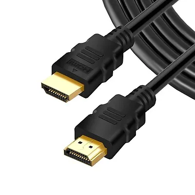 0.5m HDMI EXTENSION Cable Male To Male 3D UHD TV High Speed BLACK Lead • £1.95
