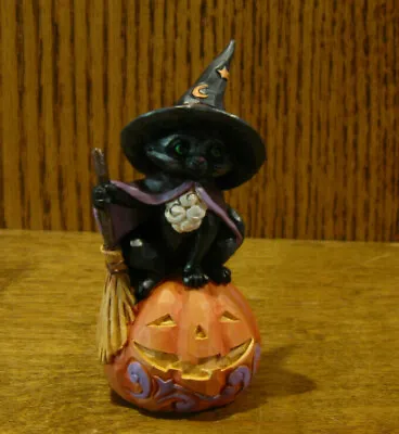 Jim Shore Heartwood Creek Minis #6009515 BLACK CAT ON PUMPKIN 4  NIB Halloween • $33.50