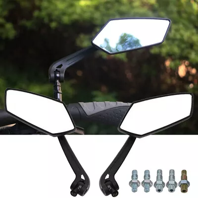 Black Useful Universal Scooter Rearview Mirrors Pair Moped ATV Motorcycle Backup • $14.14