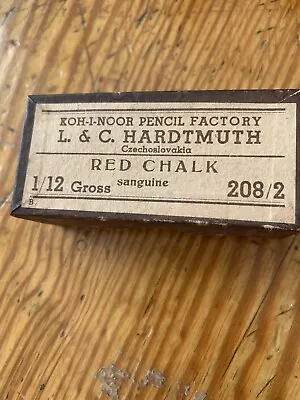 Vtg KOH-I-NOOR L&C Czechoslovakia Red Chalk Pencil Factory Box • $6.95