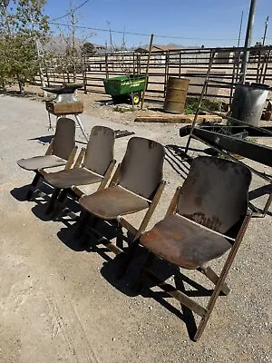 Vintage Mid Century 1940s US Army American Seating Company Wooden Folding Chairs • $700