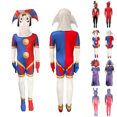 Kids Boys Girls The Amazing Digital Circus Costume Cosplay Jax Pomni Fancy Dress • £12.63