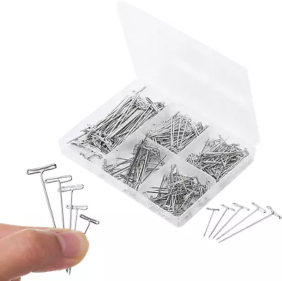 - T Pins 220 Pack Assorted Sizes T-Pins T Pins For Blocking Knitting Wig Pi • $9.98