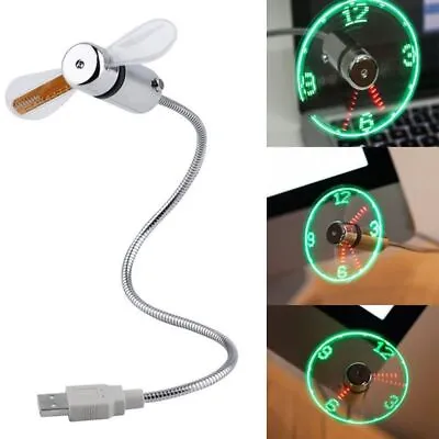 $19.23 • Buy Cool Gadget With LED Light USB Clock Fan USB Time LED  Fan Clock Time Display