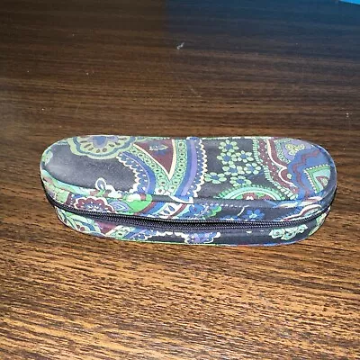 Vera Bradley Soft Zippered Eyeglass Case In Blue Paisley 6  X 2  X 1.5 Inch • $9.90