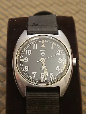 MWC Stainless Steel 1970's Pattern Quatz Retro Army Watch Black Dial T ARROW.  • £80