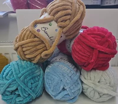 £8 • Buy Bambi Baby HAND KNIT WOOL Super Chunky Fluffy Chenille 950g Mixed Colours