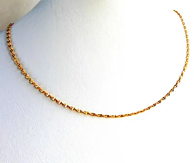 Very Short 24K Yellow Gold Plated Kid Chain Necklace 35cm Spring Ring Choker UK • £11.16