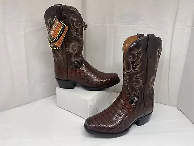 Dan Post Men's Bayou Caiman Square Toe Brass Color Cowboy Boot DP3074 • $380