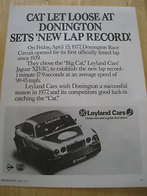 Leyland Cars Donington Race Circuit Jaguar Xj5 '77 Advert Approx A4 Size File 18 • £1.99