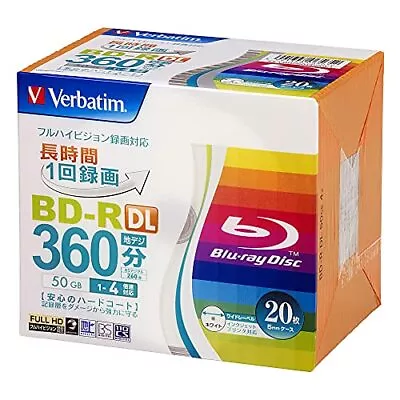 Verbatim Blank Blu-ray Disc BD-R DL 50GB 20pcs White Printable Single Side 4x • $54.85