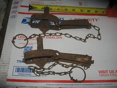 Vintage Victor Steel Trap Animal Traps 7  And 8  {2} • $9.99