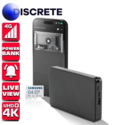 Hidden Powerbank Camera 4G Spy Recorder 5000mAH Mobile Phone Charger 4K 64GB • $195.07