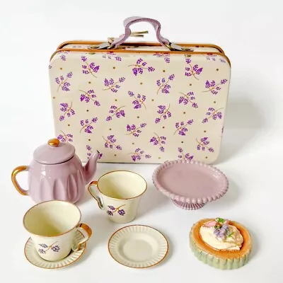 Maileg Tea Set In Suitcase For Mouse Dolls Purple Madelaine Free Shipping • $62.99