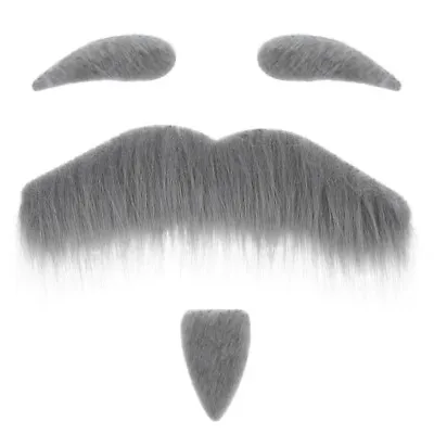  Halloween C Cosplay Beard Grey Fancy Dress Moustache Eyebrows Decor • £4.49