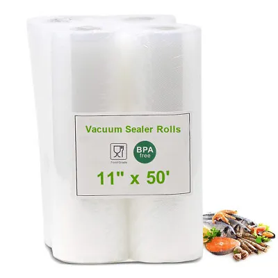 $25.85 • Buy 2/4 Commercial 11  X 50' Vacuum Sealer Roll Storage Bags Kitchen Food Seal Saver