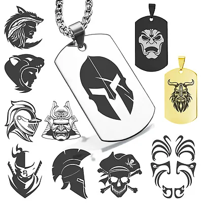 Stainless Steel Ancient Deadliest Warrior Champions Dog Tag Pendant Necklace • $14.99