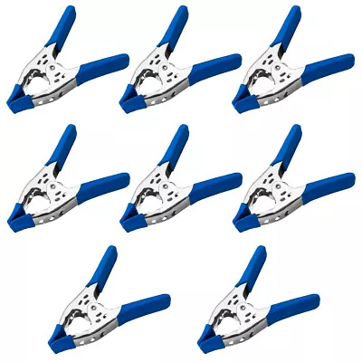 8 Pack 6  Inch BLUE Clamp Heavy Duty Spring Metal - 2.5 Inch Jaw Opening Maximum • $17.99